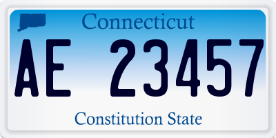 CT license plate AE23457