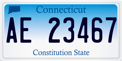 CT license plate AE23467