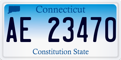 CT license plate AE23470
