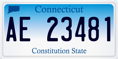 CT license plate AE23481