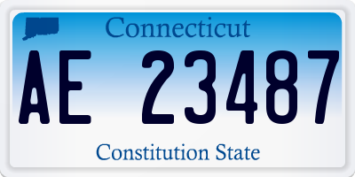 CT license plate AE23487