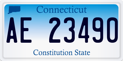CT license plate AE23490