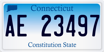 CT license plate AE23497