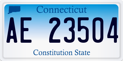 CT license plate AE23504