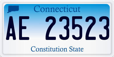 CT license plate AE23523