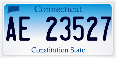 CT license plate AE23527