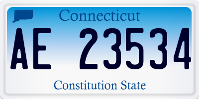 CT license plate AE23534