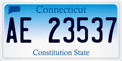 CT license plate AE23537