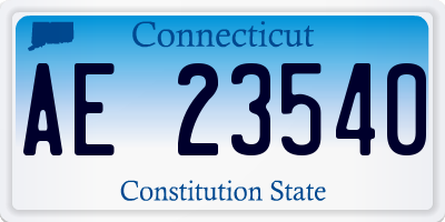 CT license plate AE23540