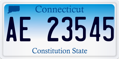 CT license plate AE23545
