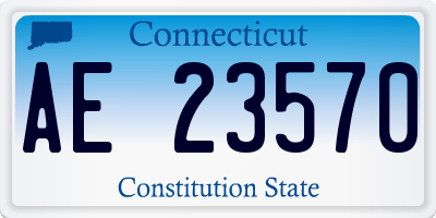 CT license plate AE23570