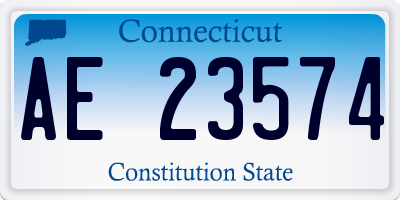CT license plate AE23574