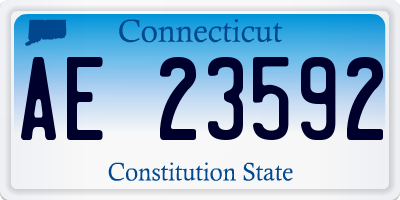 CT license plate AE23592