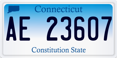 CT license plate AE23607