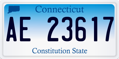 CT license plate AE23617