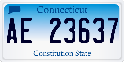 CT license plate AE23637