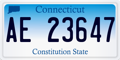 CT license plate AE23647