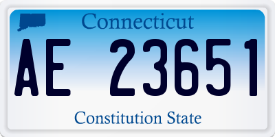 CT license plate AE23651