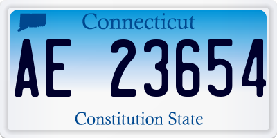 CT license plate AE23654