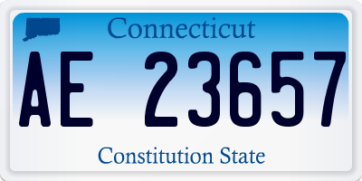 CT license plate AE23657