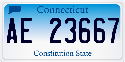 CT license plate AE23667