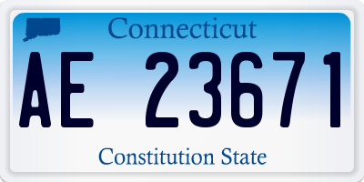 CT license plate AE23671