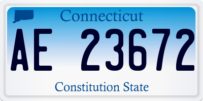 CT license plate AE23672