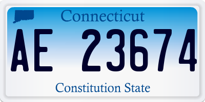 CT license plate AE23674