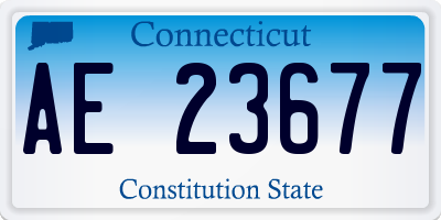 CT license plate AE23677