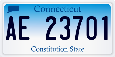 CT license plate AE23701