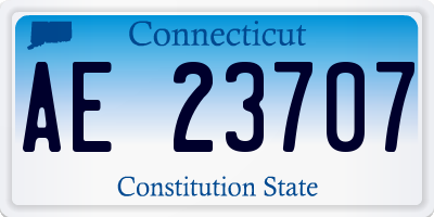 CT license plate AE23707
