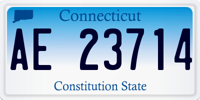 CT license plate AE23714