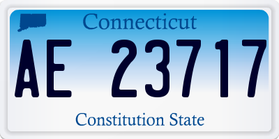 CT license plate AE23717