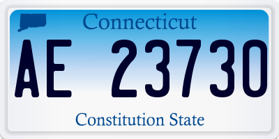 CT license plate AE23730