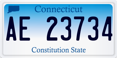 CT license plate AE23734