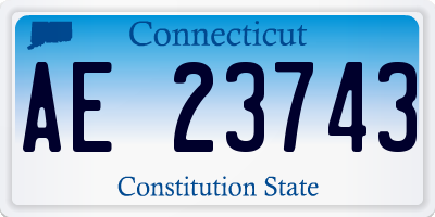 CT license plate AE23743
