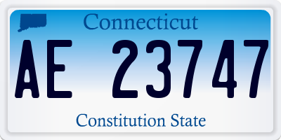 CT license plate AE23747