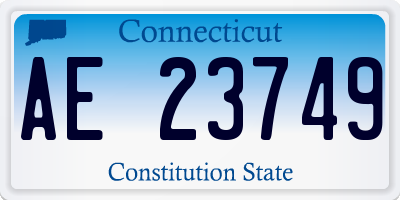 CT license plate AE23749