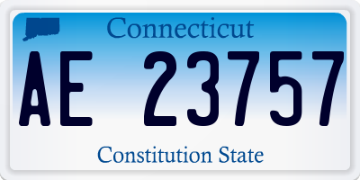 CT license plate AE23757