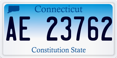 CT license plate AE23762