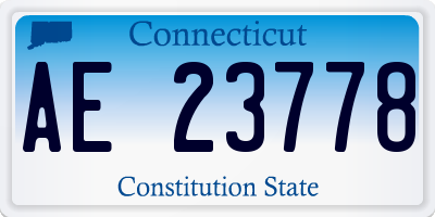 CT license plate AE23778