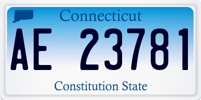 CT license plate AE23781