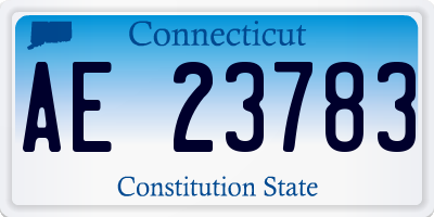 CT license plate AE23783