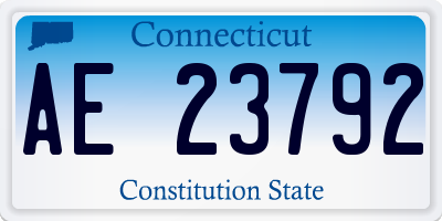 CT license plate AE23792