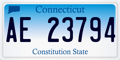 CT license plate AE23794