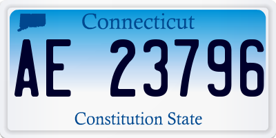 CT license plate AE23796