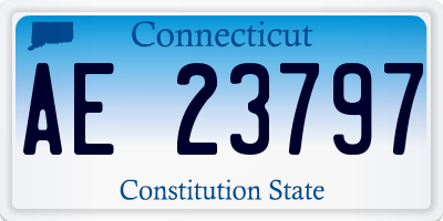 CT license plate AE23797