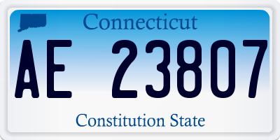 CT license plate AE23807