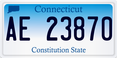 CT license plate AE23870