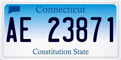 CT license plate AE23871